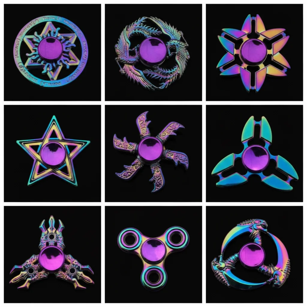 Dragon Wings Hand Spinner Alloy High Speed Metal Rainbow Finger Spinner Low Noise Anti Pressure Fingertip Gyro Kids Gifts