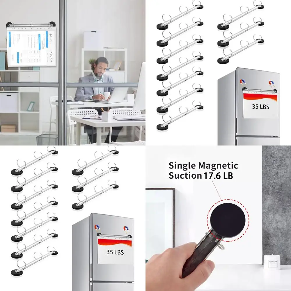 

1 Inch Magnetic D-Ring Binders, 10-Pack, for Hanging 8.5 x 11 Letter Size Sheets