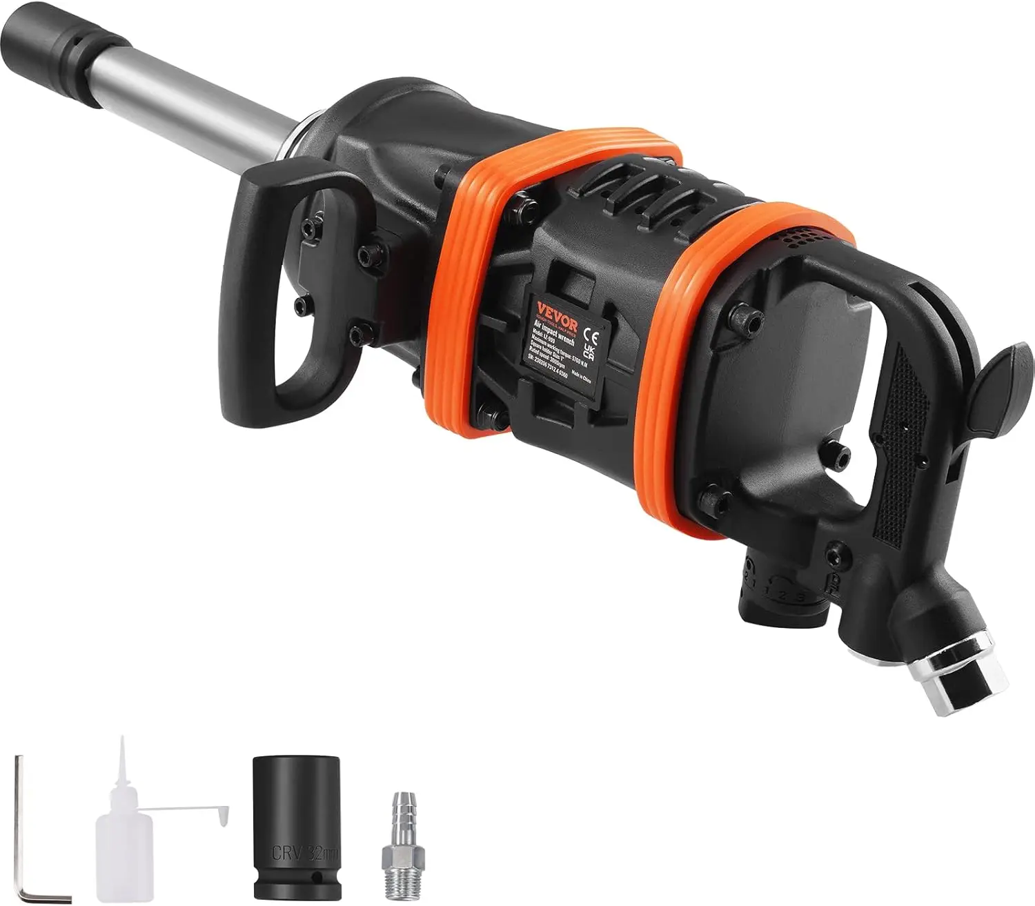 

1 Inch Air Impact Wrench, Up to 5175 ft-lbs Beast Reverse Torque Output Pneumatic Impact w/ 8 Inch Anvil