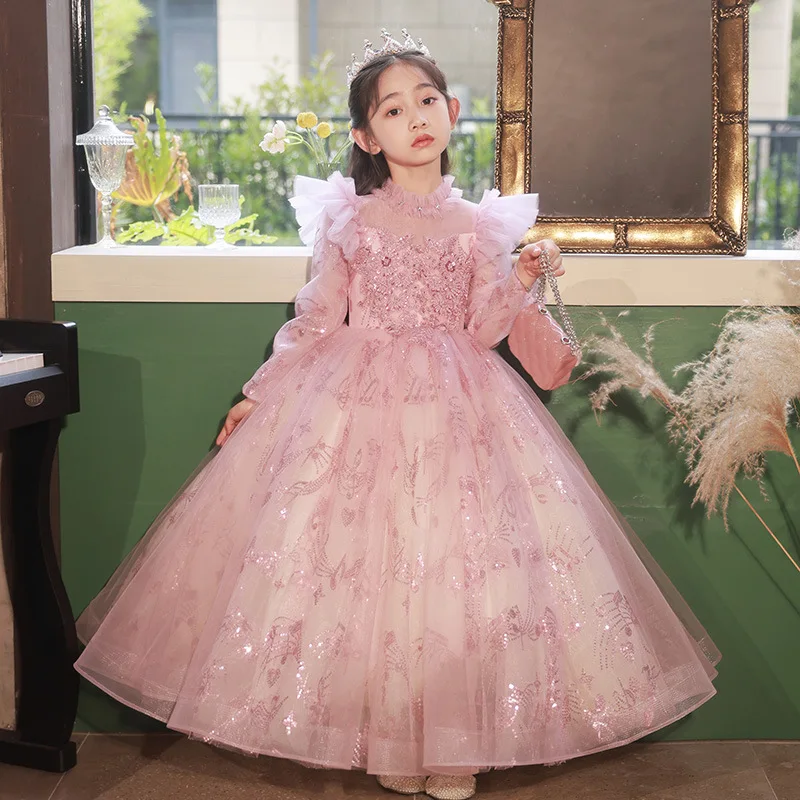 

Lush Girl Party Dresses Elegant Fluffy Girl Princess Dress luxury Birthday Wedding Dress Girl deguisement princesse fille