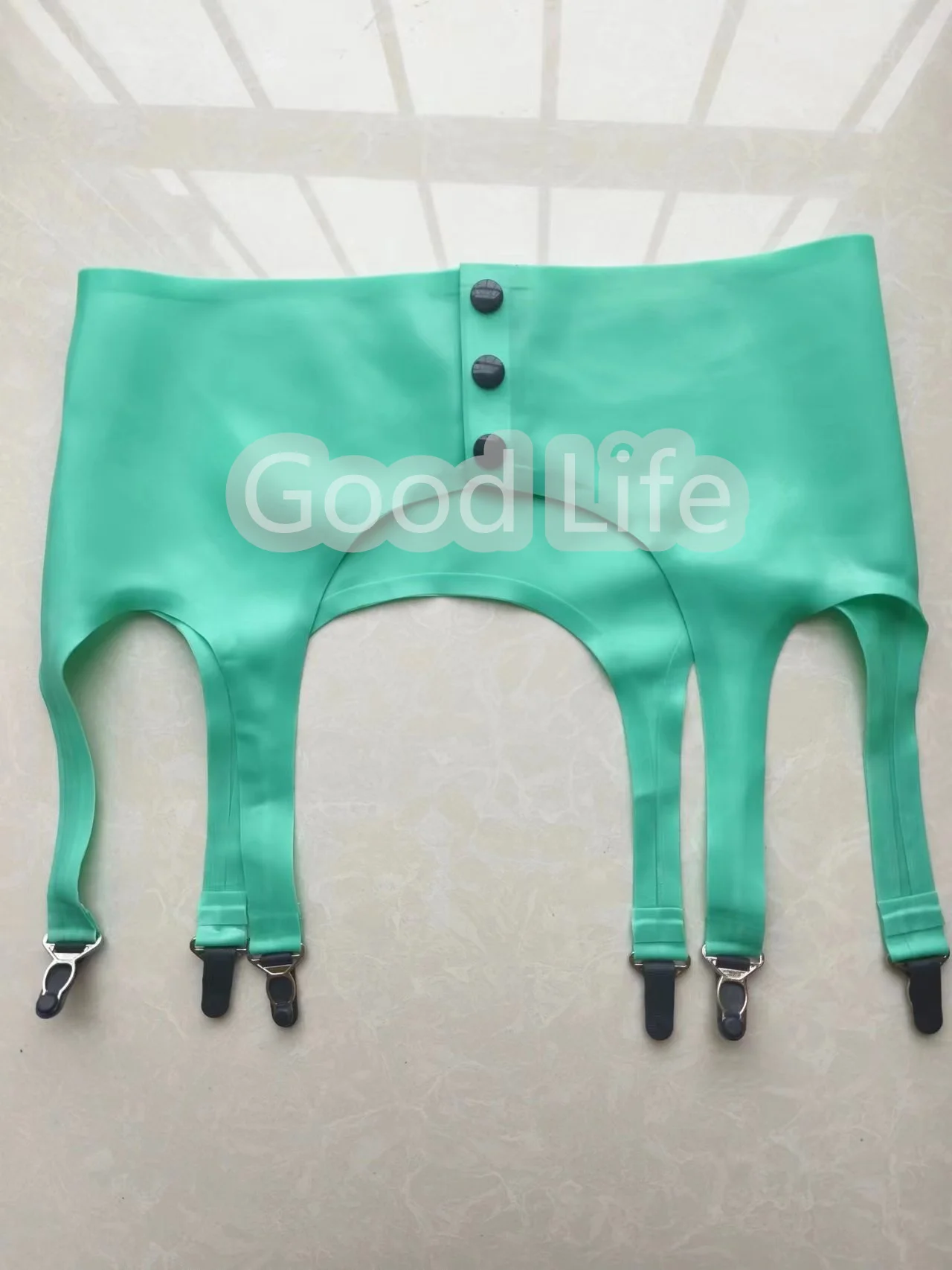 Natural Latex Dress Sexy Latex Garter Belt Underwear for Panties Stocking Front Button Custom Made