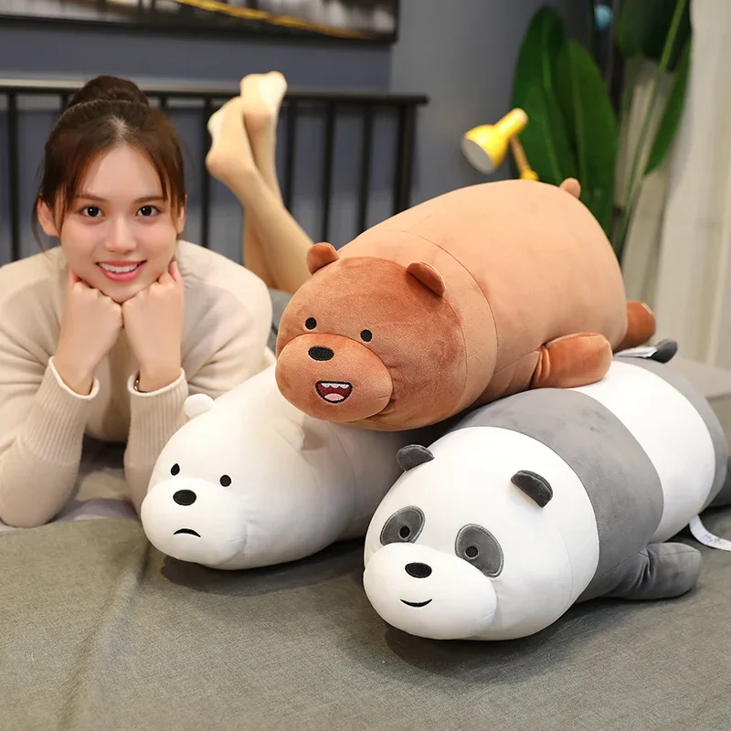 Original We Bare Bears Peluche morbidi Divano letto Comodo cuscino Arredamento della stanza Orso panda di grandi dimensioni Peluche Regali per bambole carine