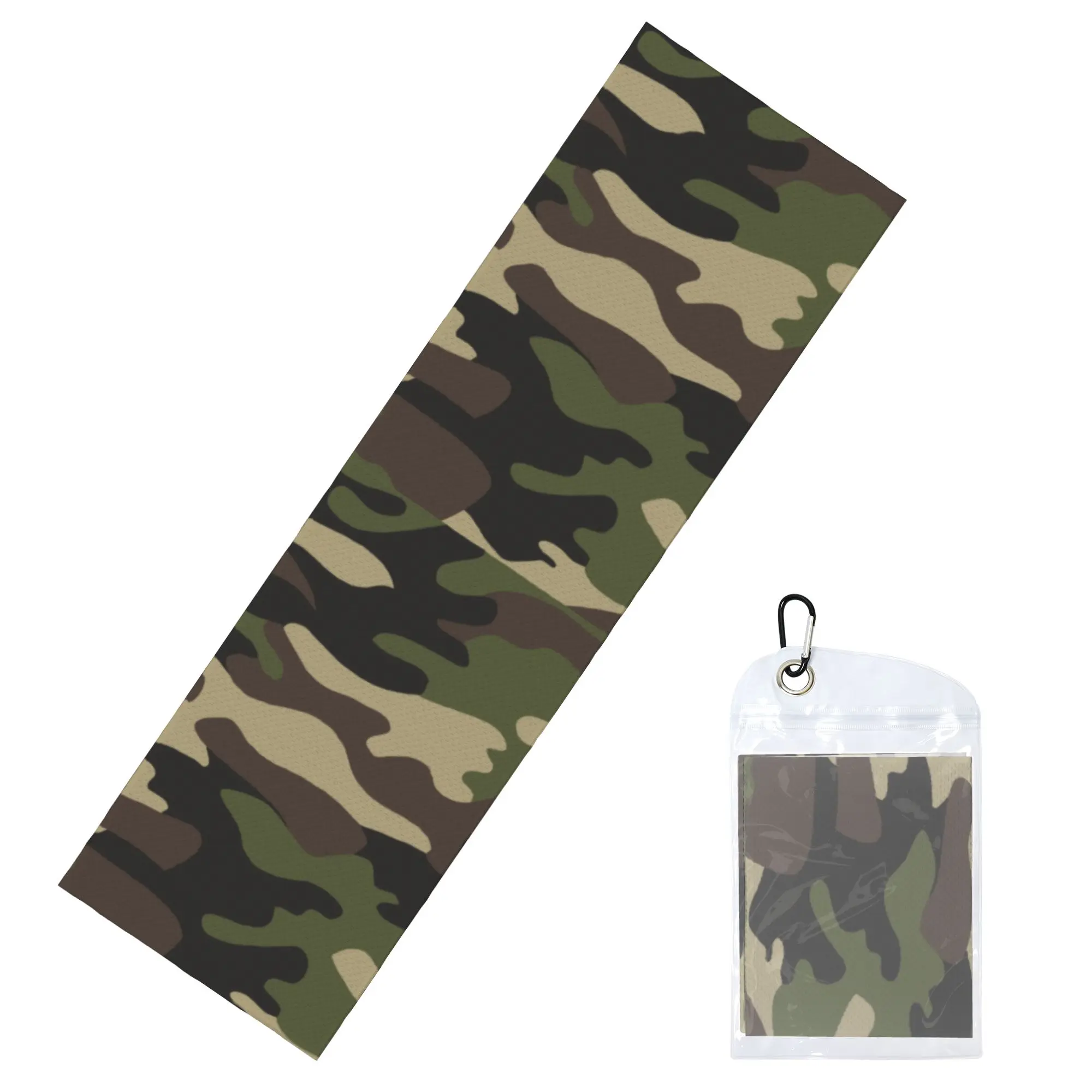 Green Brown Camouflage Cold Exercise Towel Jungle Camo Super Soft Breathable Instant Cooling Towel Yor Gym Towels