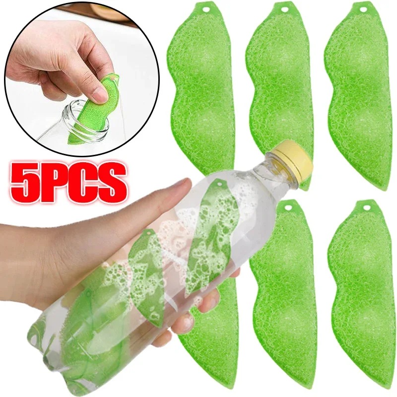 1-5PCS Household Pea Cleaning Sponge Coffee Cup Cleaning Brush Drink Glass Bottle Cleaner Brush Cup Scrubber Cleaning Gadgets