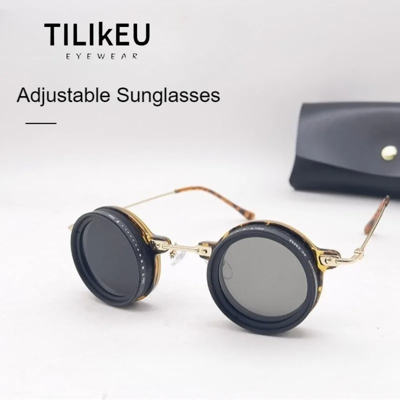 

Top Quality Handmade ND Adjustable Dimming Fishing Driving Sunglasses Classic Retro Punk Personalized Polarized Sunglasses UV400