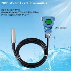 1set 4-20MA Output Integral Liquid Oil Water Level Sensor Probe Transmitter Detect with Model 2088 LCD Display