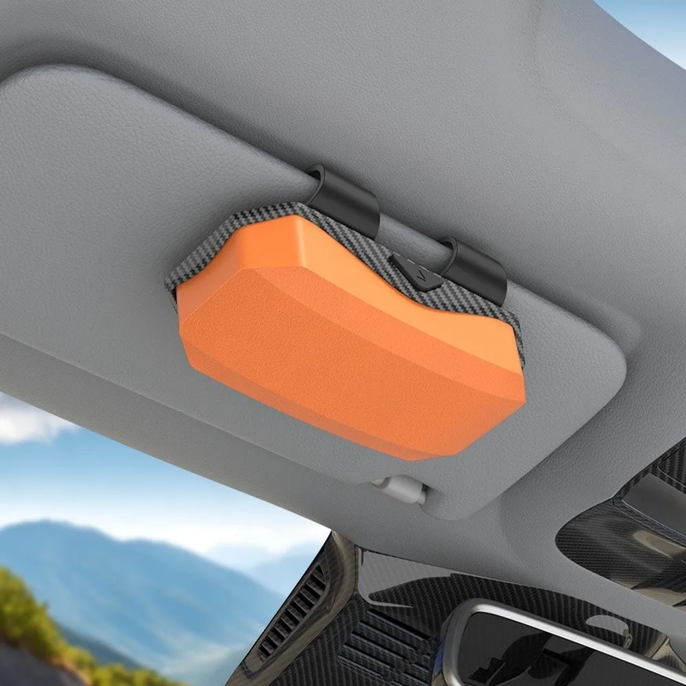 Vehicle Eyewear Mount Car Sun Visor Holder For Clutter-free Car Interior One-press Operation Design Carbon Fiber Texture Finish
