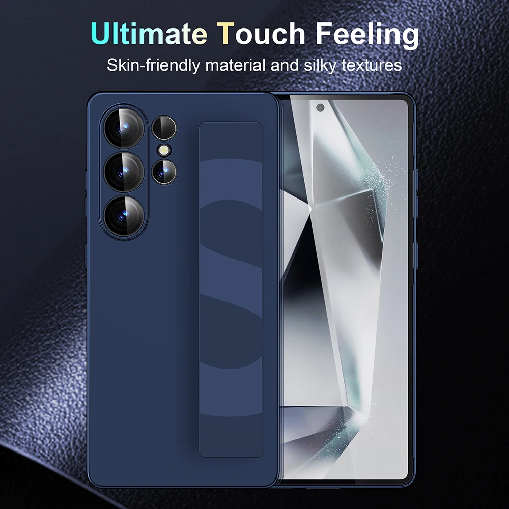 

For Samsung S25 Ultra S24 23 phone case luxury silicone wristband all inclusive transparent frosted protective cover