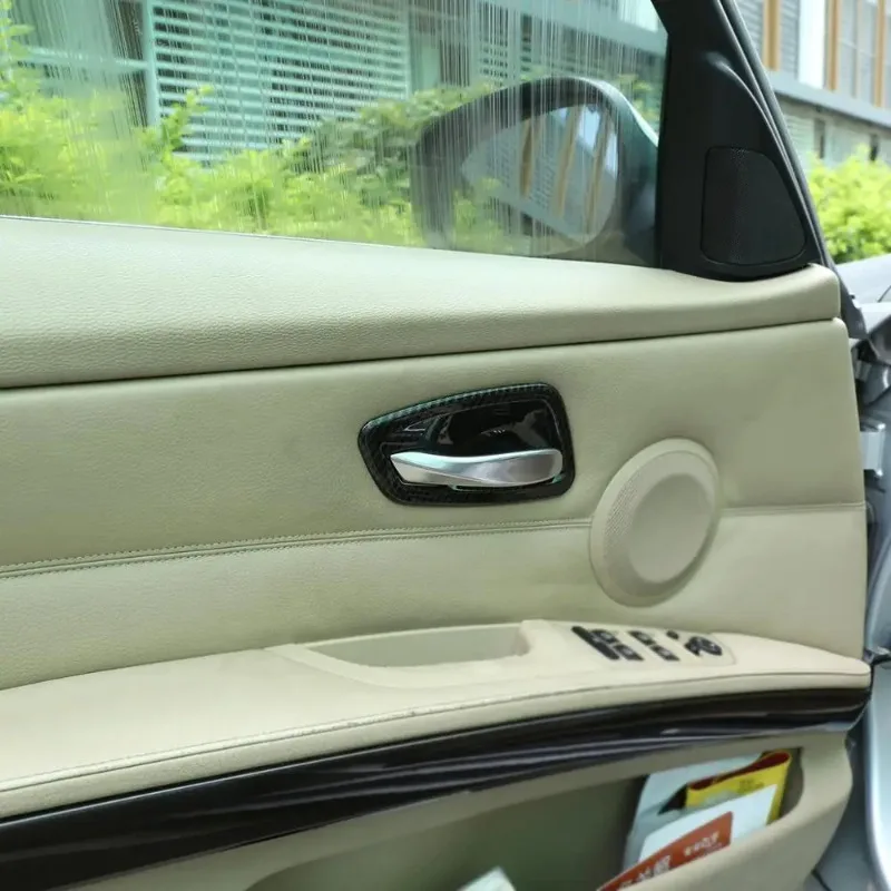 

Gao Ruying For BMW 3 series E90 2005-2012 ABS Carbon Fiber Car inner Door handle bowl decoration cover Interior Car Accessories