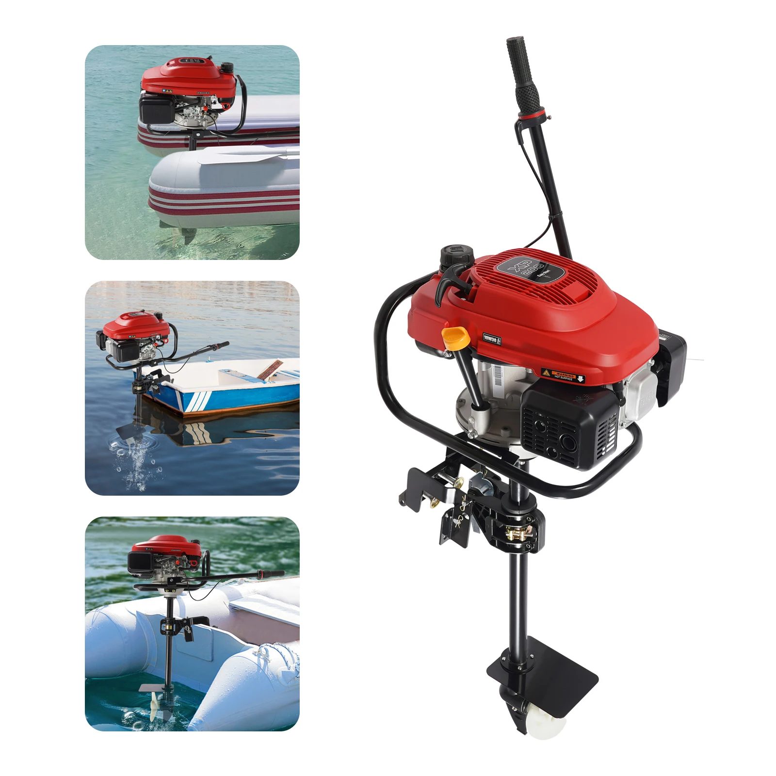 Gasoline outboard motor, 4-stroke engine, 3.2KW power, stepless speed regulation, fast ignition, ideal for freshwater and saltwa