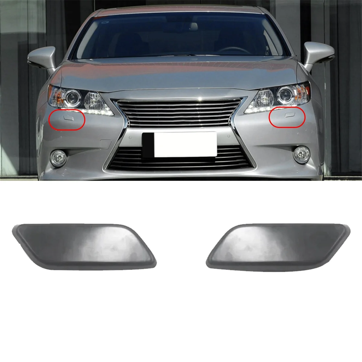 Left Front Headlight Washer Spray Nozzle Cover Cap for Lexus ES250 ES300H 2012 2013 2014