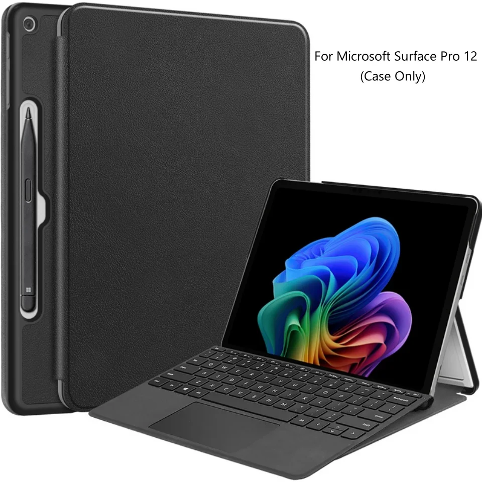 For Microsoft Surface Pro 12 inch Case Folding Stand Smart Folio Cover for Microsoft Surface Pro 12 2025 Tablet Case Coque
