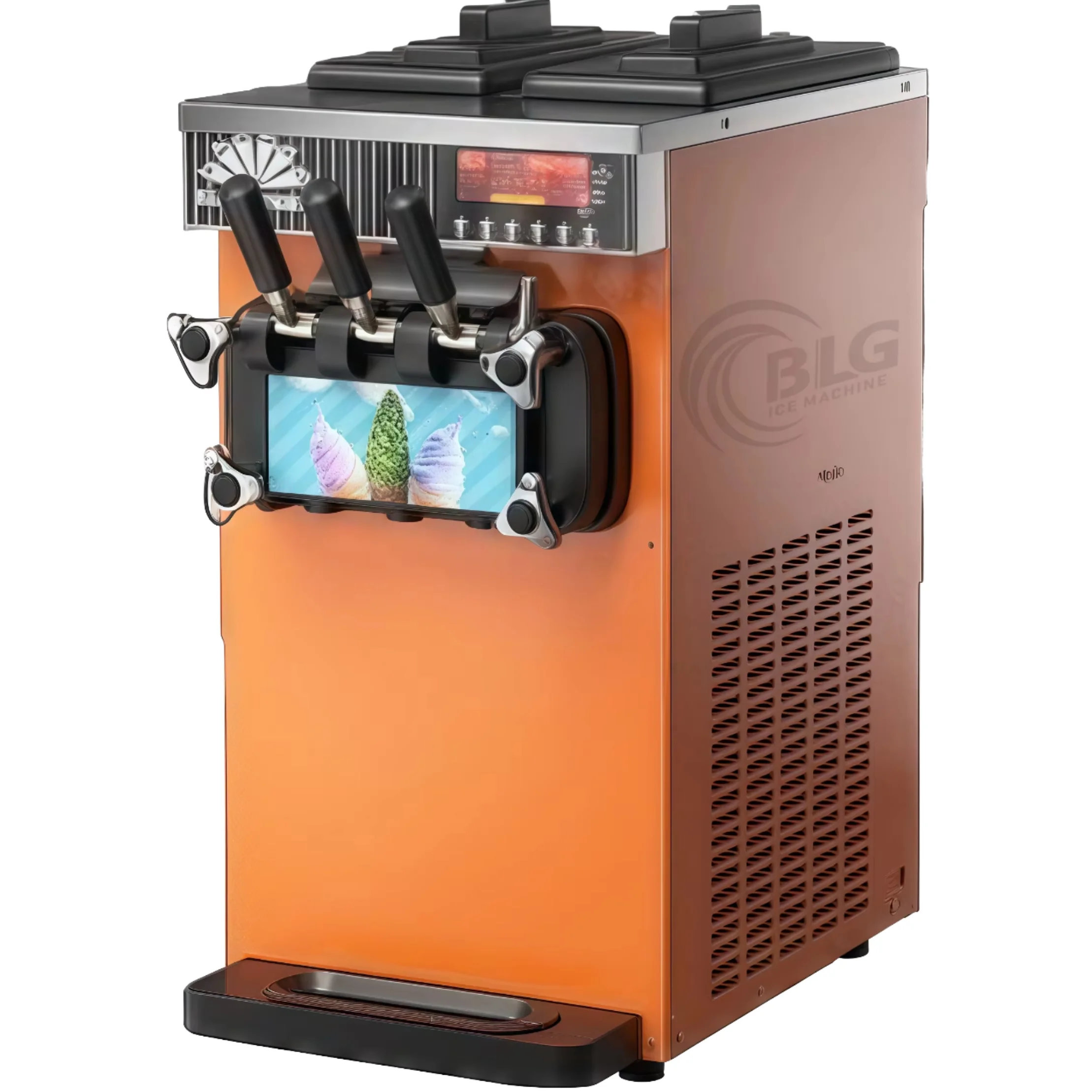 

Brand New Commercial 3 Flavors Soft Serve Ice Cream Vending Machine / One Warranty Ice Cream Maker Machine