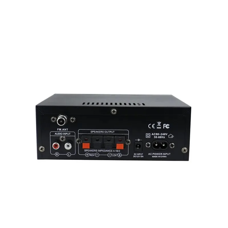 AK45 2-قناة بلوتوث مكبر صوت استيريو مع USB SD AUX FM مدخل شاشة الكريستال السائل هيئة التصنيع العسكري المدخلات التحكم عن بعد