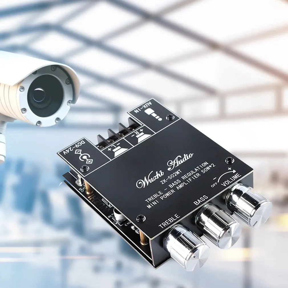 ZK-502MT 50W*2 Stereo Audio Module Wireless Treble And Bass Adjustment Audio Digital Power Amplifier Board Module Dropshipping