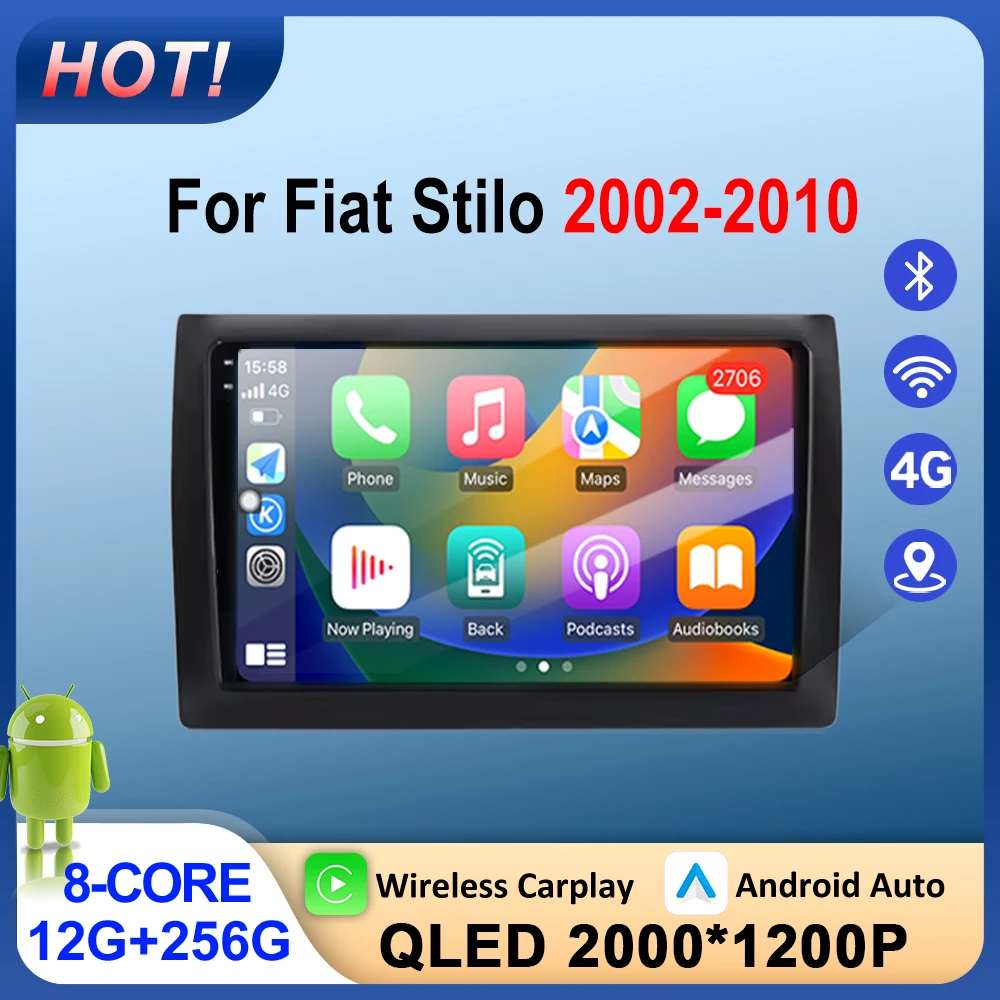 for Fiat Stilo 2002-2010 DSP Stereo Car Video Player Android Intelligent System GPS Navigation And WIFI Connectivity