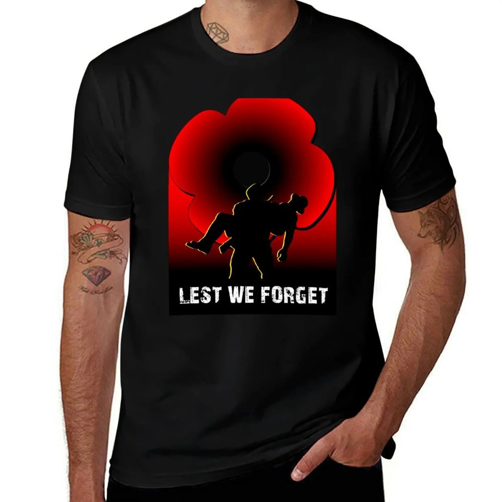 

Lest We Forget T-Shirt Sports Casual Short Sleeve Cotton Tee