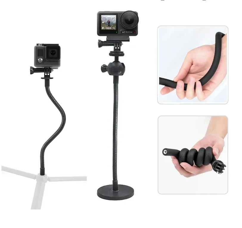 

Flexible Mount Monopod Tripod Selfie Stick Neck Holder for Insta360 Ace Pro Go3 X3 GoPro 12 11 DJI Action 4 Action Camera Parts