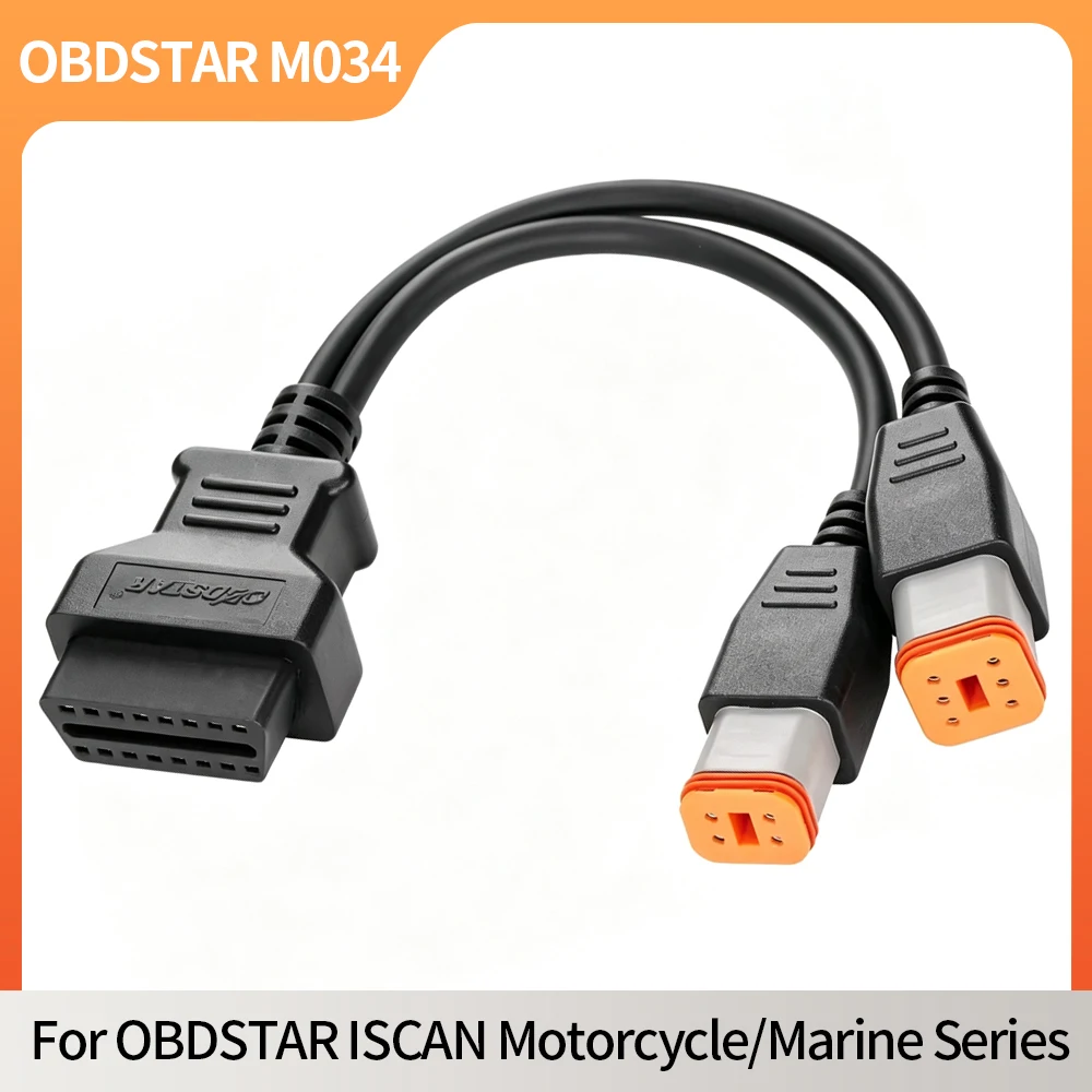 OBDSTAR M034 Data Cable for OBDSTAR ISCAN Motorcycle Marine Series 4Pin+6Pin Adapter Cable for Harley Motorcycle Diagnostic Tool