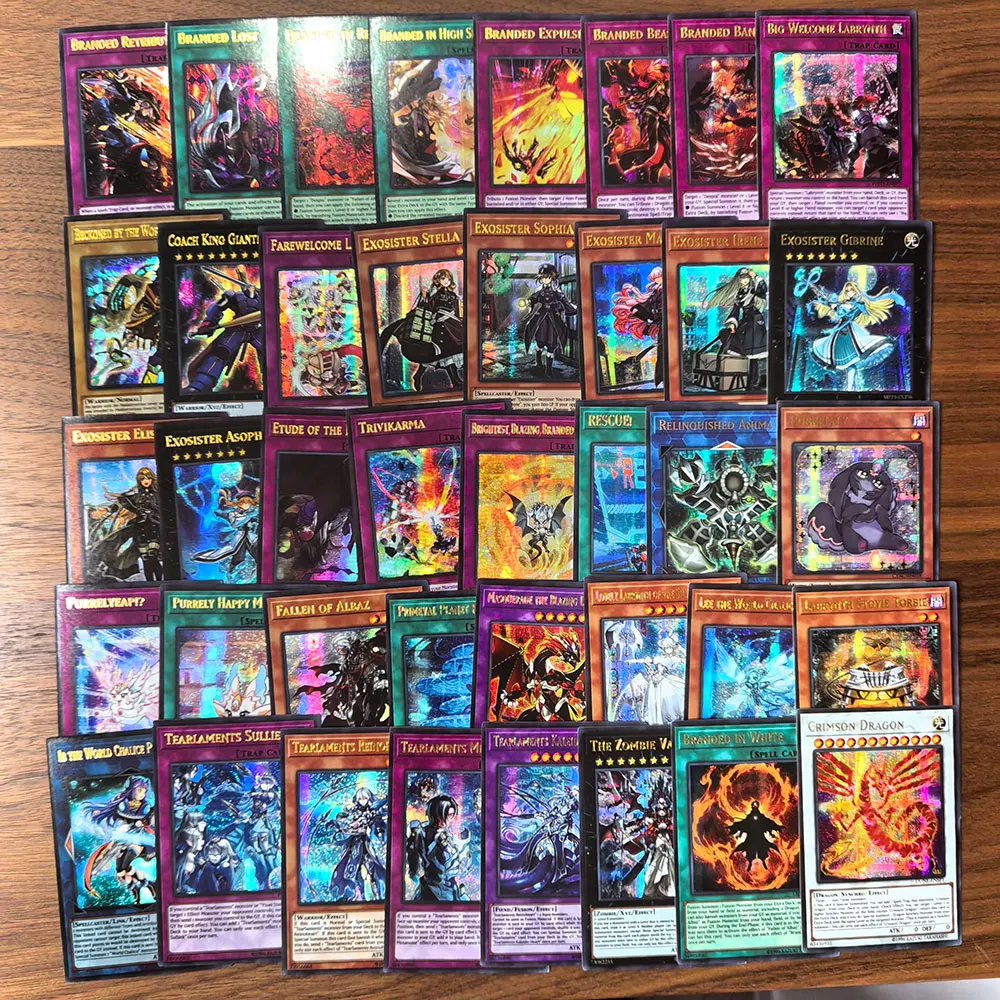 2025 New 72Pcs No Repeat Holographic YU GI OH Cards with Golden Letter Proxy Shiny Competive Structure Tyler Kurikara Branded yu