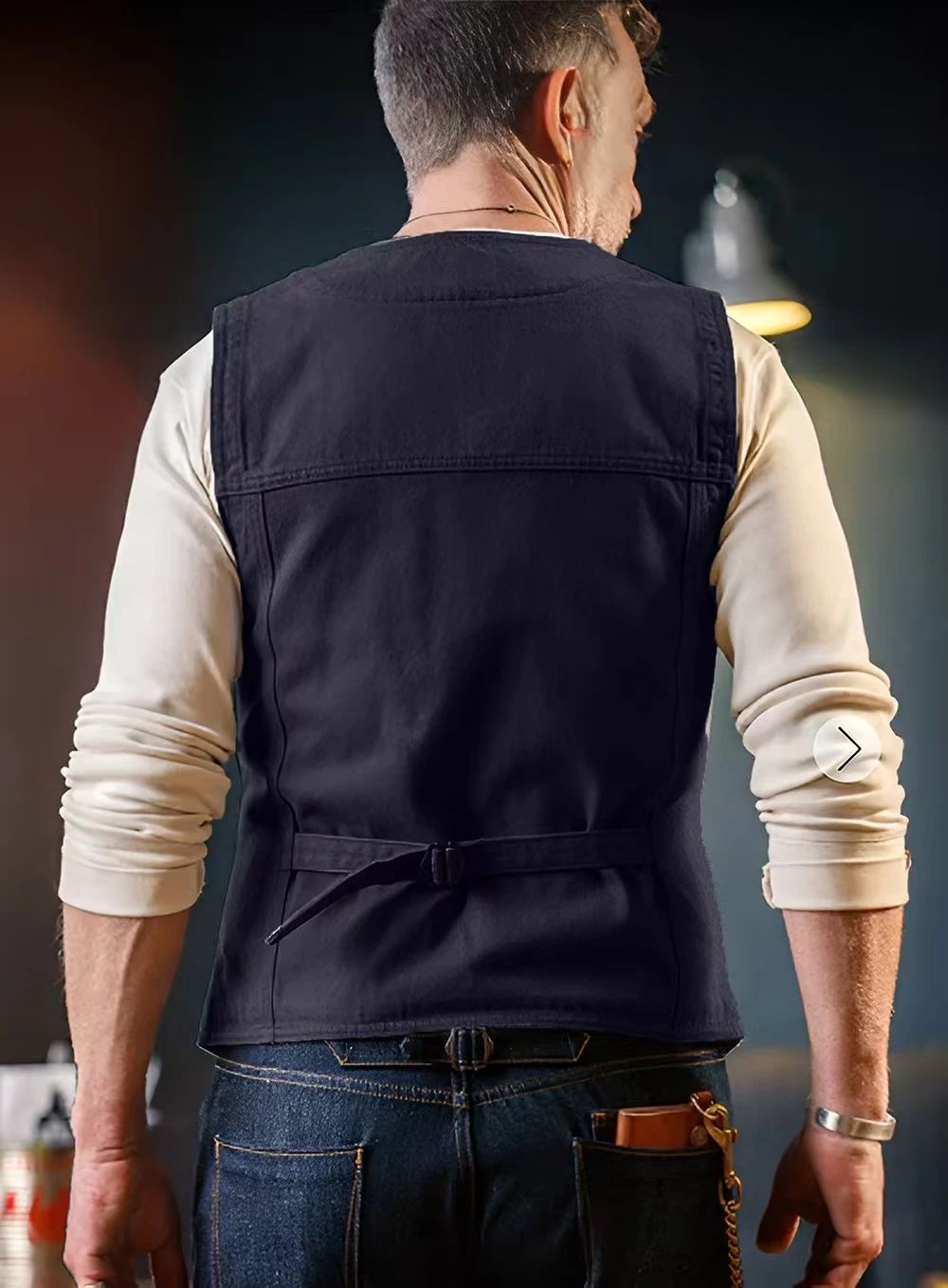 Spring Autumn Men's Workwear Style Single-Button V-Neck Blazer Jacket Slim Fit Waistcoat