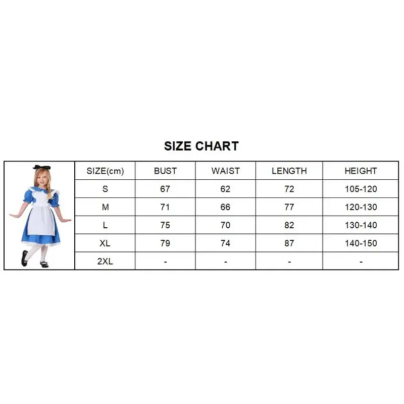 Vestido Lolita de sirvienta de Halloween para niña, disfraz de Alicia en el país de las Maravillas, disfraz de bebé, sirvienta de Cosplay, fiesta familiar, Purim, Fantasía