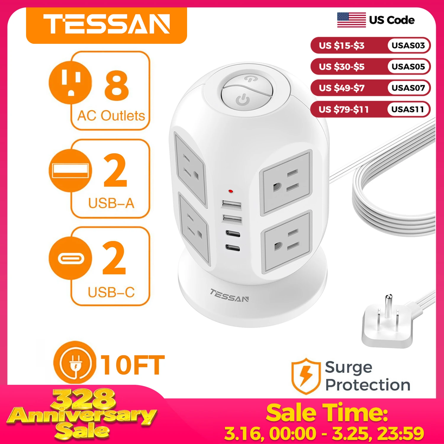 Tessan Us Plug Mult…
