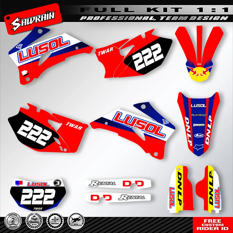 

Sawrain Motorcycle Sticker Custom Team Graphics Decals Kit For YAMAHA WRF250 450 2007 2008 2009 2010 2011 2012 2013 001