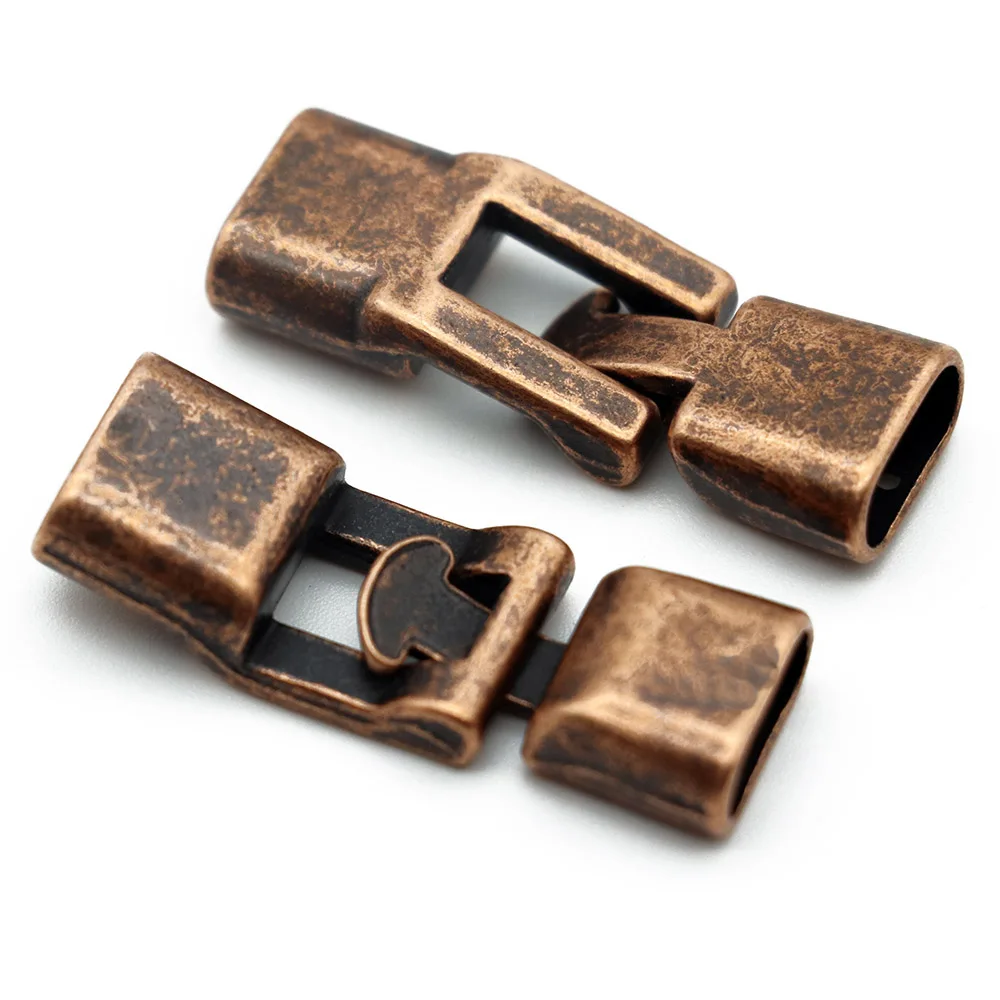 5Sets/pack Antique Bronze Bracelet Clasps Hooks Fit 10x4mm Flat Leather Bracelets End Clasp Connectors DIY Jewelry Making