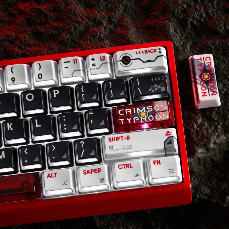 XVX Nuclear Power Side Printed Shine Through PBT Sublimation Keycaps 138 Keys Compatible with IQUNIX EV63 Magnetic Switch