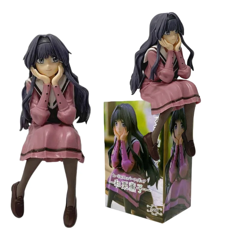 14cm Anime Figure Kaoruko Waguri Sitting Posture Noodle‑Stopper Series PVC Model Beautiful Girl Desktop Decoration Model Toy