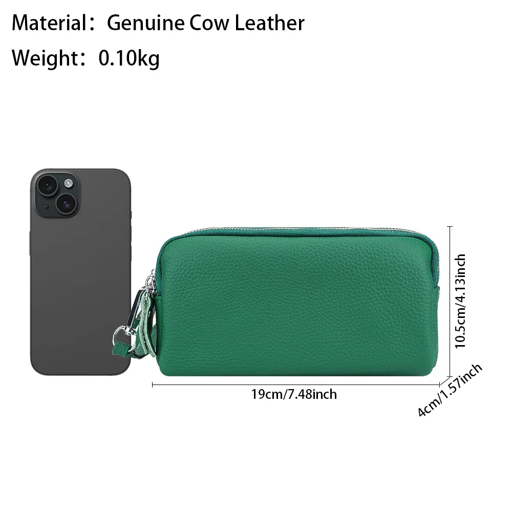 Royal Bagger Genuine Leather Clutch Purses for Women, Multi Zipper Mobile Phone Wallets, Portable Wristlet Storage Bag 1731