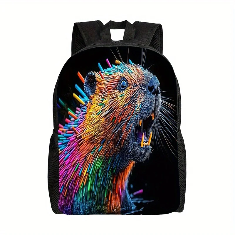 

A vivid 2D printed backpack with an animal design for leisure activities, with adjustable shoulder straps and zip closure