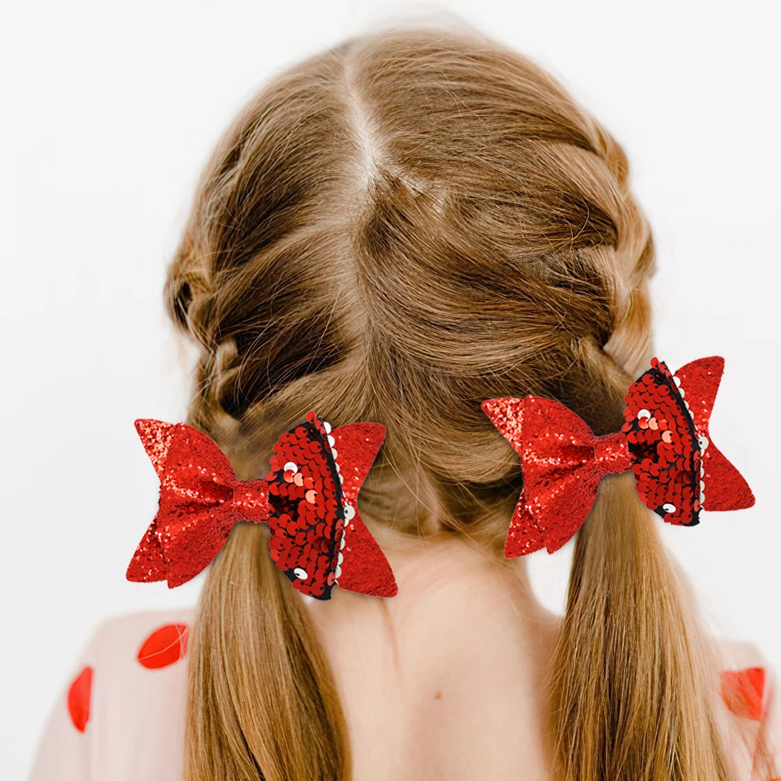 20Pcs Glitter Hair Bows Clips 4Inch Bunt Sequins Hairclips Alligator Clips Boutique Hair Accessories For Girls Teens Kids