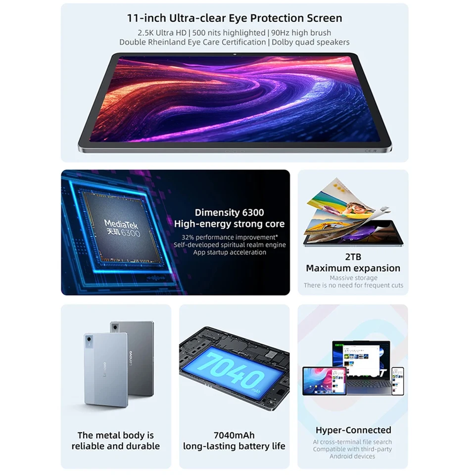 Global ROM Lenovo Xiaoxin Pad 11 2025 Tablet MTK Dimensity 6300 11