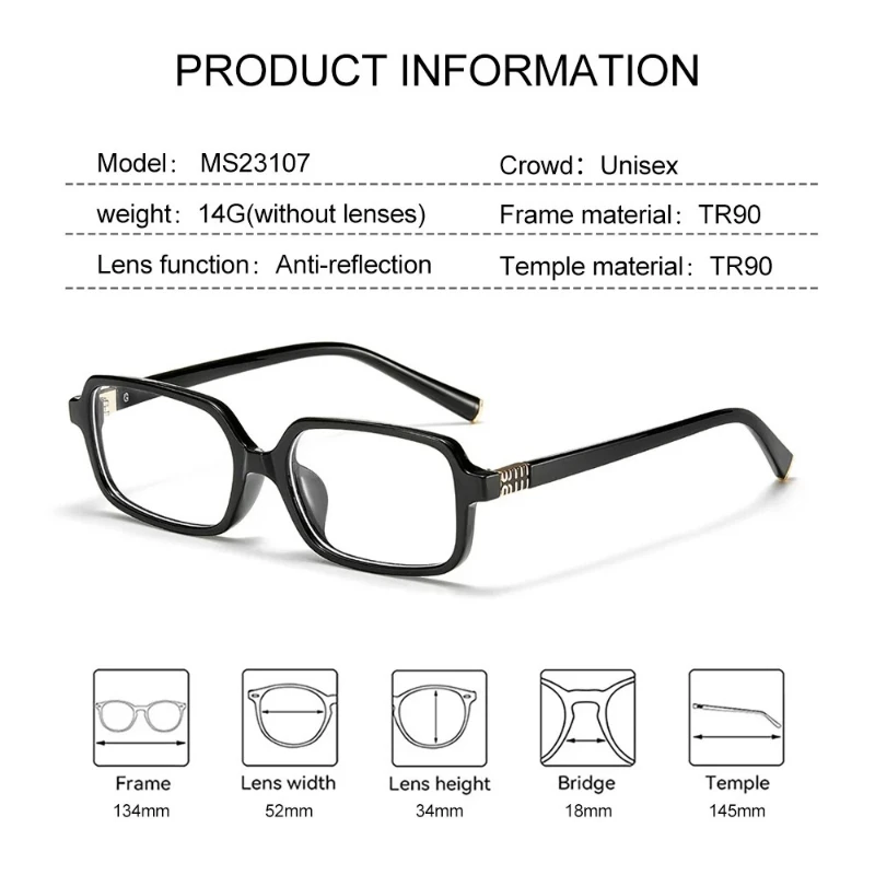 EYORA Occhiali da lettura con prescrizione progressiva con montatura piccola Occhiali da vista quadrati anti luce blu fotocromatici Occhiali miopia ottica