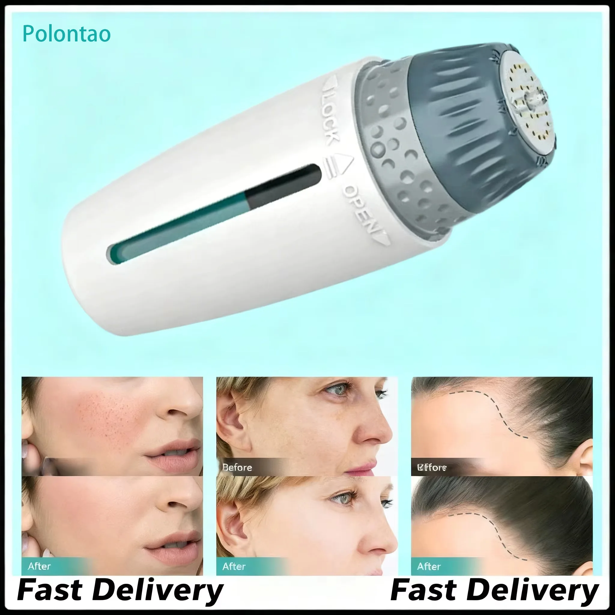 BIO H24 Derma Stamp con Agujas Ajustables, Rodillo de Microagujas, Dermastamp Hidratante para el Cuidado de la Piel, 0.25mm