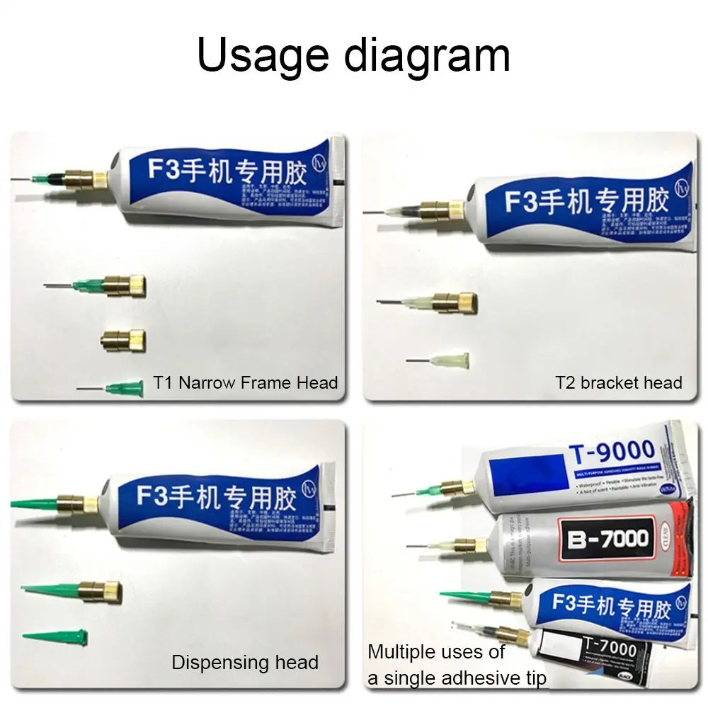 Conical Adjustable Size Liquid Dispenser Q9 Glue Dispensing Nozzle Glue Outlet Dispensing Needle Adapter For B7000/T7000/T8000