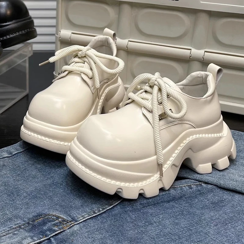 

Женская повседневная спортивная обувь на высоком каблуке, модные женские кроссовки на платформе со шнуровкой, осень 2024, уютное дизайнерское платье, Zapatillas De Mujer
