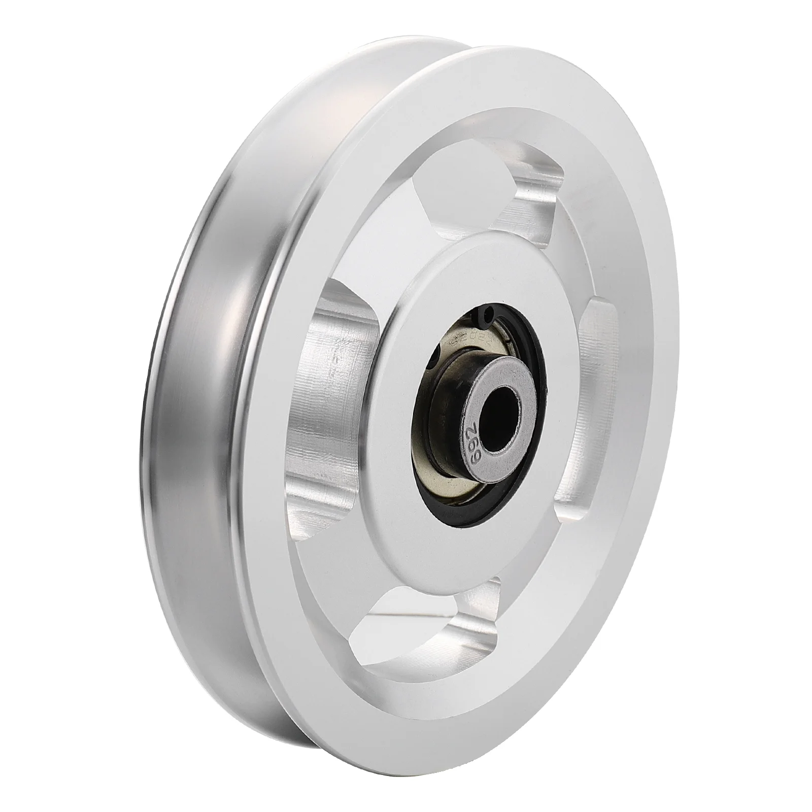 

Aluminum Alloy Pulley Easy to Use Lift Wheel Multifunction Silver Load Bearing Aluminium Fitness Premium Material