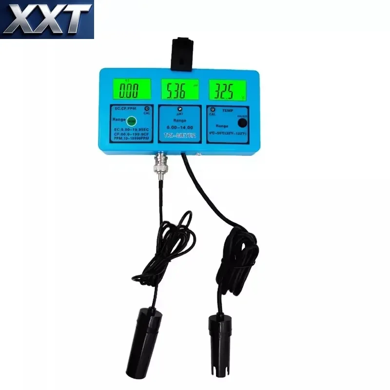 XXT PH-117 Multi-parameter Water Quality Online Aquarium Acidometer 5 in 1 EC CF TDS Temperature pH Meter with LCD