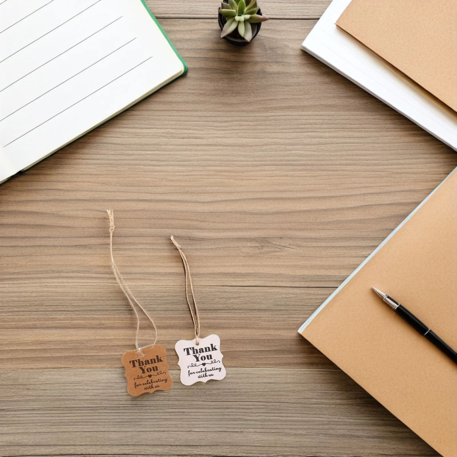 

1Set Thank You Tags Kraft Paper String - Rustic Brown Present Tag for Wedding Baby Shower Birthday Anniversary Celebration Favor