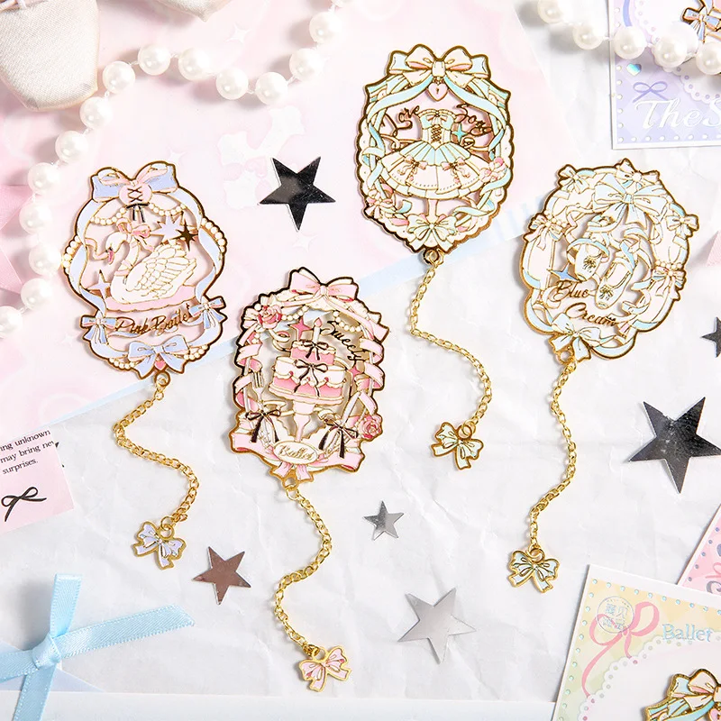 Sweet Lace Korean Bookmarks for Books Cute Lolita Ballet Cake Series Bookmark Creative Design Friend Gift Student Supplies