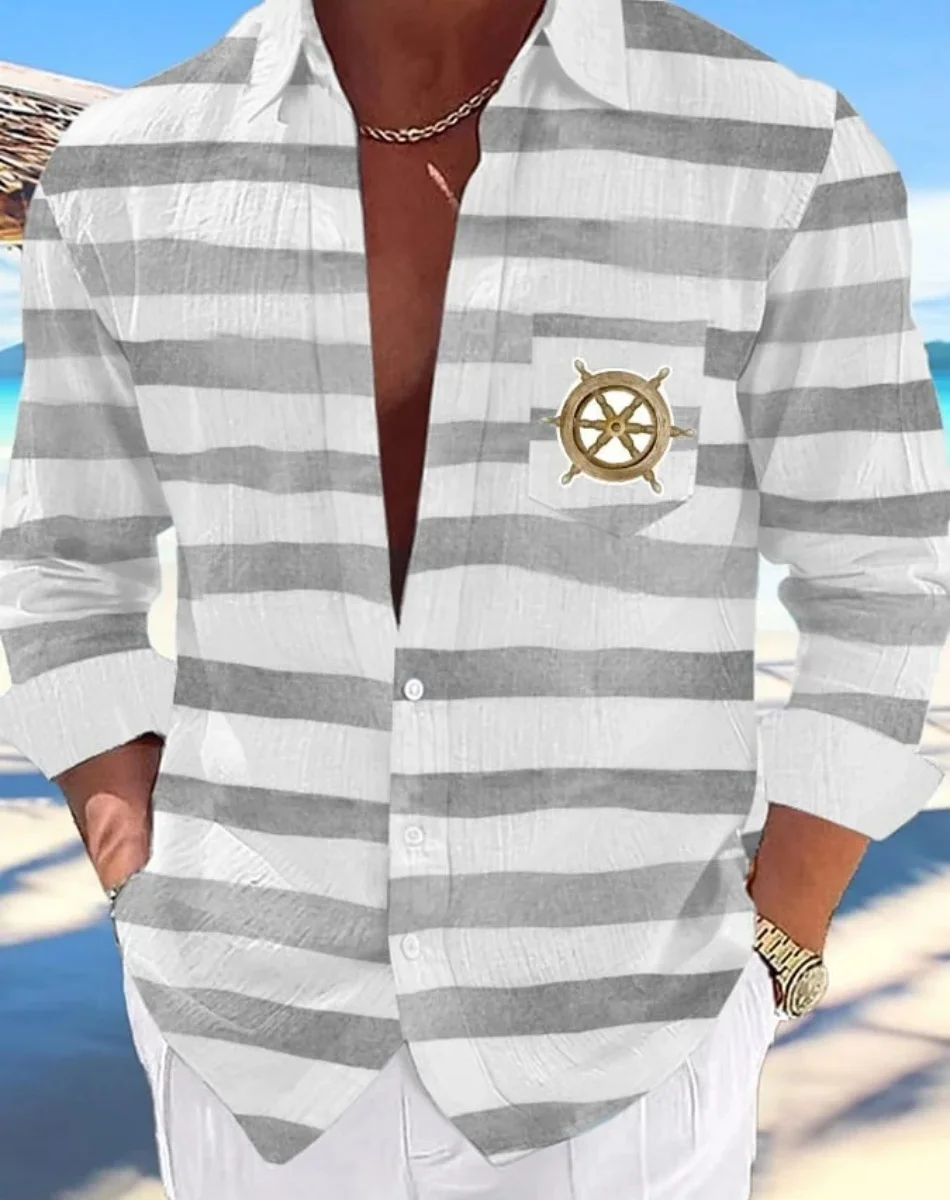 جديد الرجال قميص غير رسمي قميص هاواي صيفي الرجال الصيف ثلاثية الأبعاد مطبوعة البحرية نمط قميص عادية كم قصير قميص ملابس للرجال التنفس