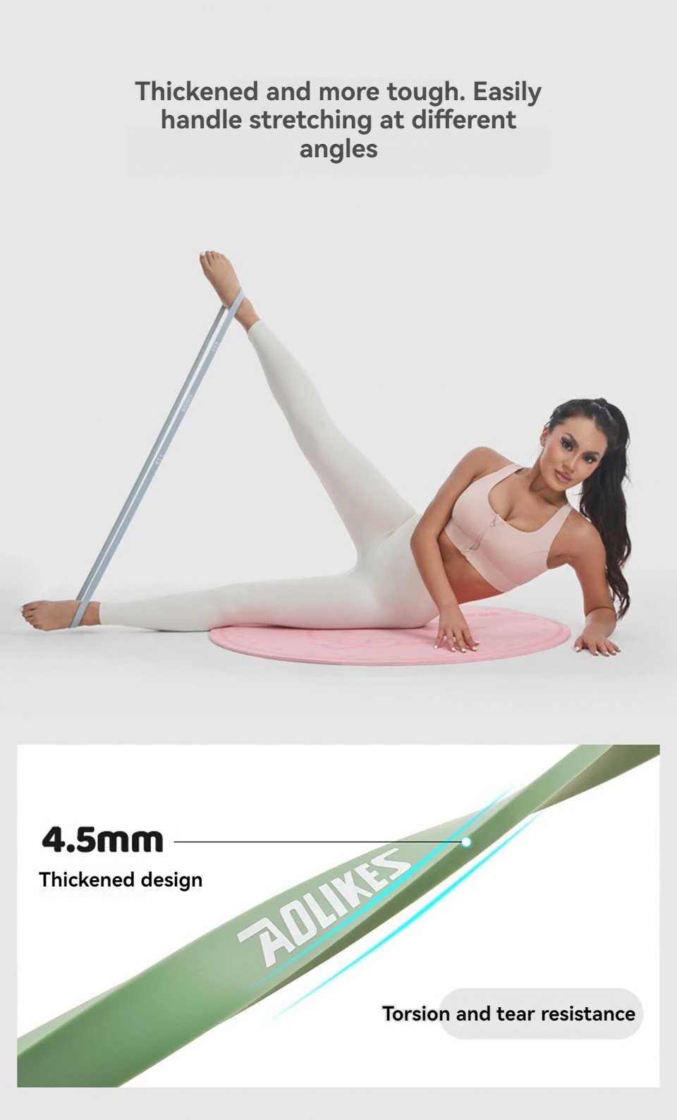 AOLIKES Widerstandsband, hochziehbares Hilfsband, Stretchband, Widerstand, schwere Trainingsübung für Physiotherapie, Heimtraining – Detail 23