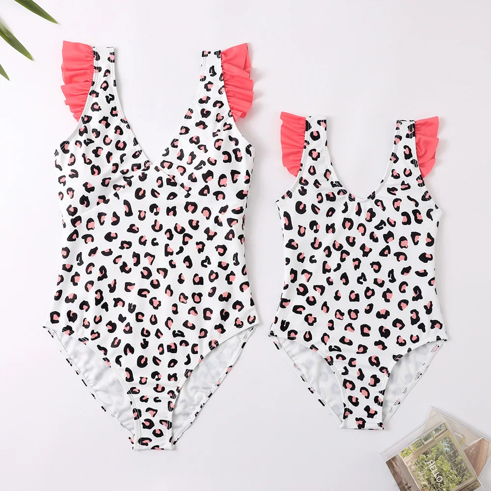 Mother and Dauthter Swimsuit One-Piece Mommy Kid Bikini Beachwear Mother And Me Bathing Suit Baby Girl Swimwear