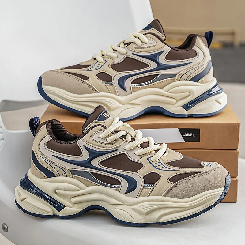 2026 New Comfortable and Fashionable Popular Trend Thick Soled Shoes, All Season Sports Men's Shoes