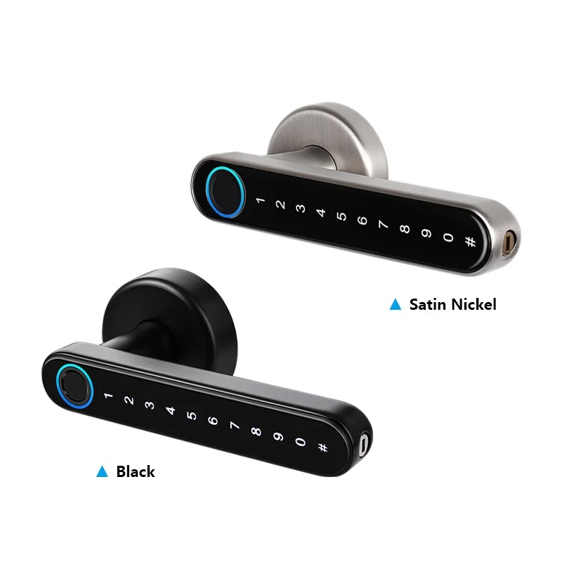 

Ttlock Electronic Biometric Security Hotel Furniture Gate Safety Wifi Digital Electric Door Handle Smart fingerprint door lock