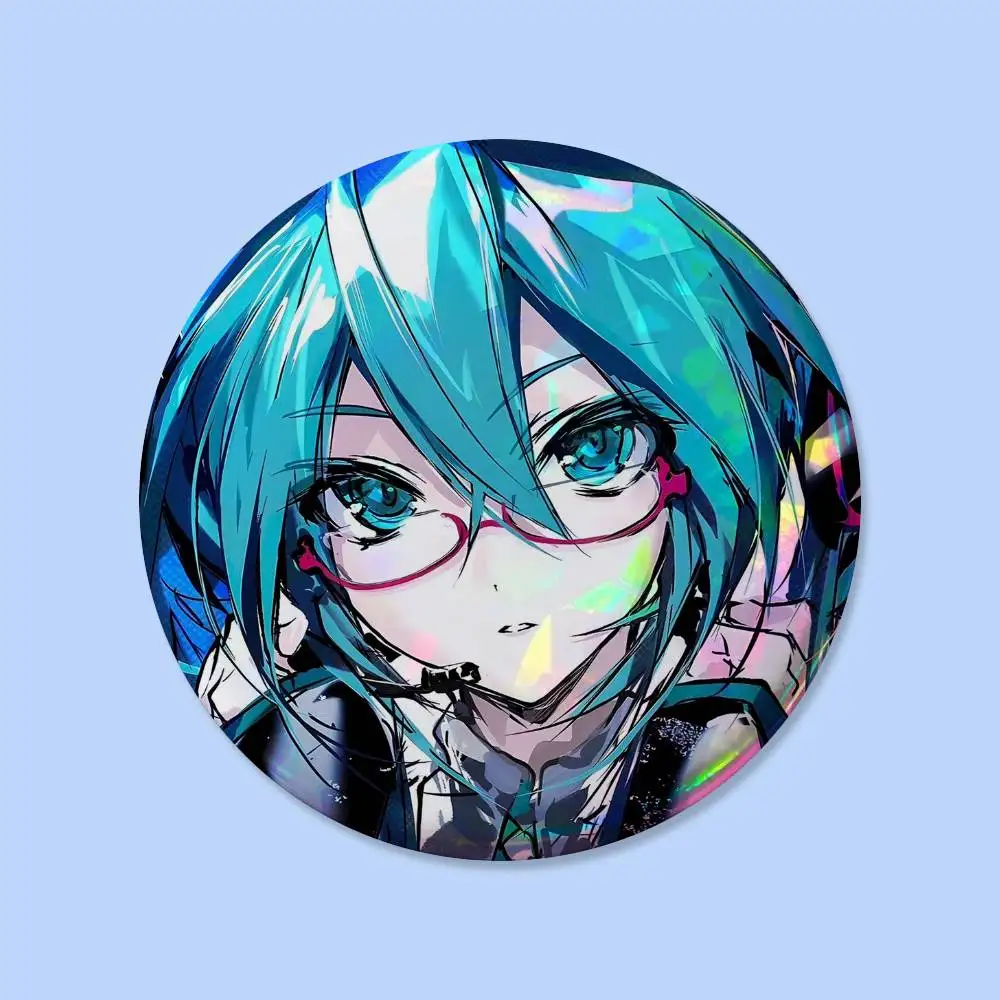 Niedliche M-Miku Kawaii Anstecknadeln Runde Kreative Broschen Taschen-Deko-Accessoires für Fans und Freunde Geschenke – Detail 11