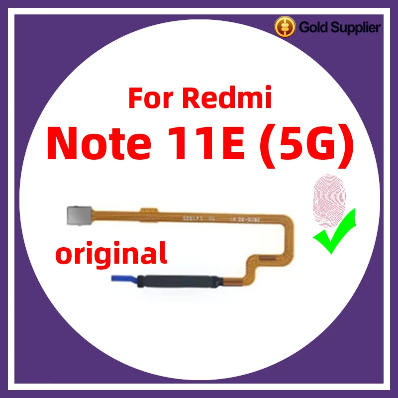 Original For Xiaomi redmi note 11E Fingerprint Sensor Home Return Key Menu Power Button Flex Ribbon Cable